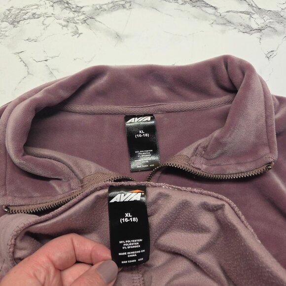 Avia Extra Large Pinky Mauve Velvet Flare Leg Pullover Jacket Casual Set (Flaw) - Picture 12 of 14